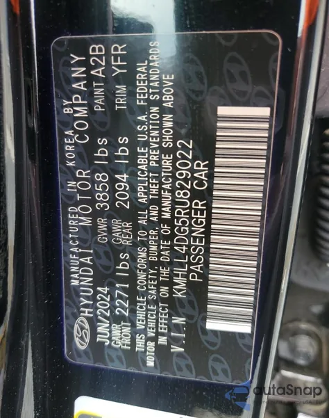 2024 Hyundai Elantra Se z USA, uszkodzony, nr VIN KMHLL4DG5RU829022